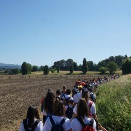 Oltre trecento bambini e ragazzi alla camminata degli oratori feriali da Casatenovo a Cassago